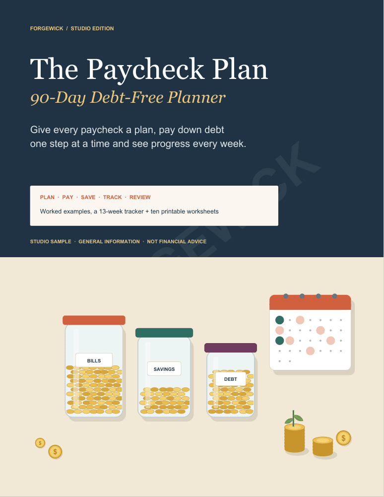 Cover of The Paycheck Plan: 90-Day Debt-Free Planner
